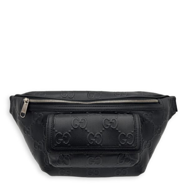 GG Belt Bag Black in Calfskin, Gold hardware