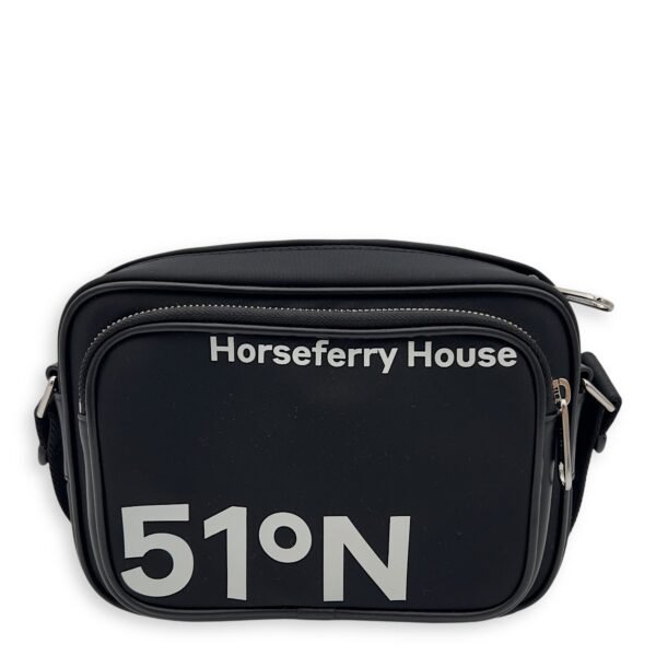 Logo Crossbody Bag Black in Nylon, Silver hardware