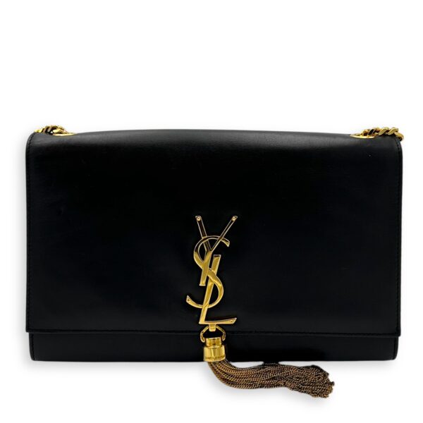 Kate Crossbody Bag Black in Calfskin, Gold hardware