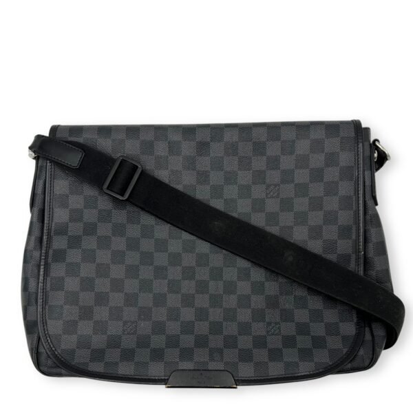 Daniel Graphite Messenger in Coated Canvas, Silver hardware