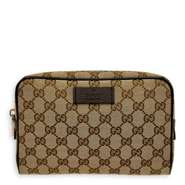 GG Belt Bag Brown in Canvas, Silver hardware