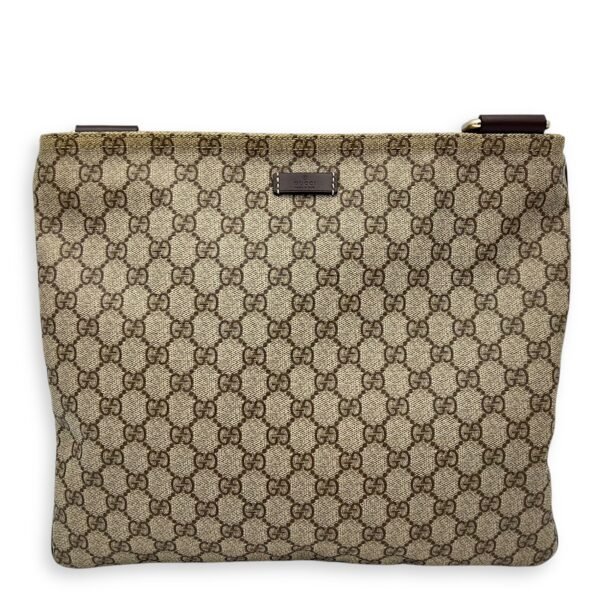 GG Supreme Crossbody Bag Brown in Monogram Coated Canvas, Gold hardware