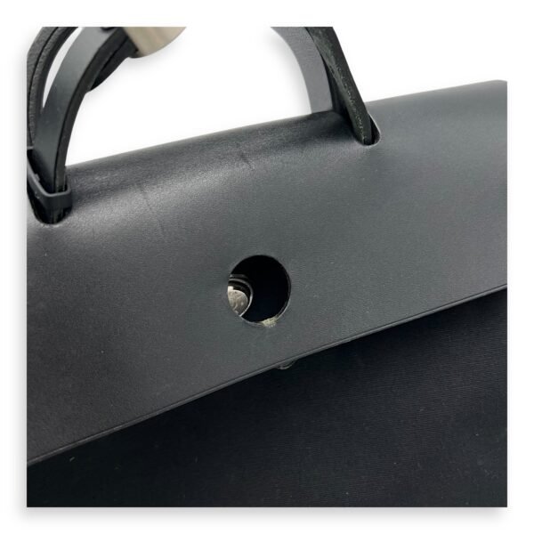 Herbag A Dos 31 Black Backpack in Canvas, Silver hardware - Image 16