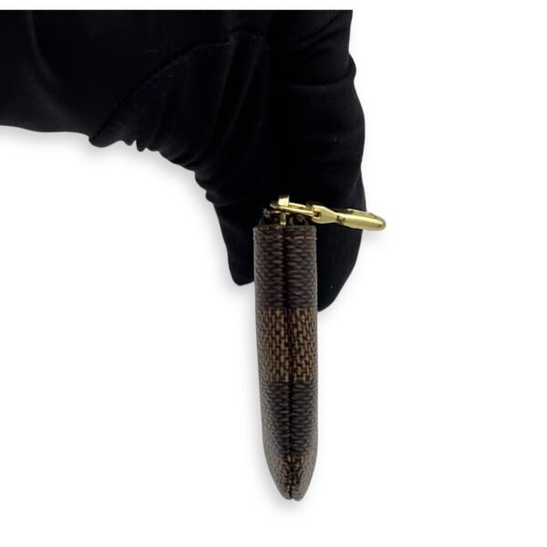 Key Damier Ebene Pouch in Coated Canvas, Gold hardware - Image 4