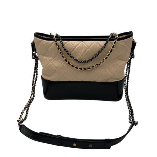 Gabrielle Large Beige Shoulder Bag in Calfskin, Mixed hardware - Image 14