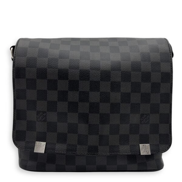 District Messenger Graphite in Coated Canvas, Silver hardware