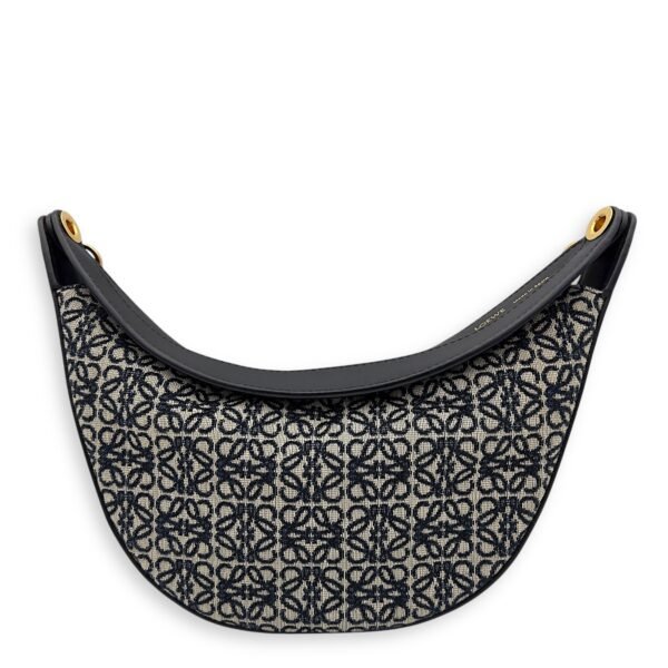 Luna Anagram Blue Shoulder Bag in Jacquard, Gold hardware