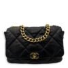 C19 Maxi Black Shoulder Bag in Lambskin, Mixed hardware