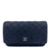 CC Blue Wallet On Chain in Nubuck, Silver hardware