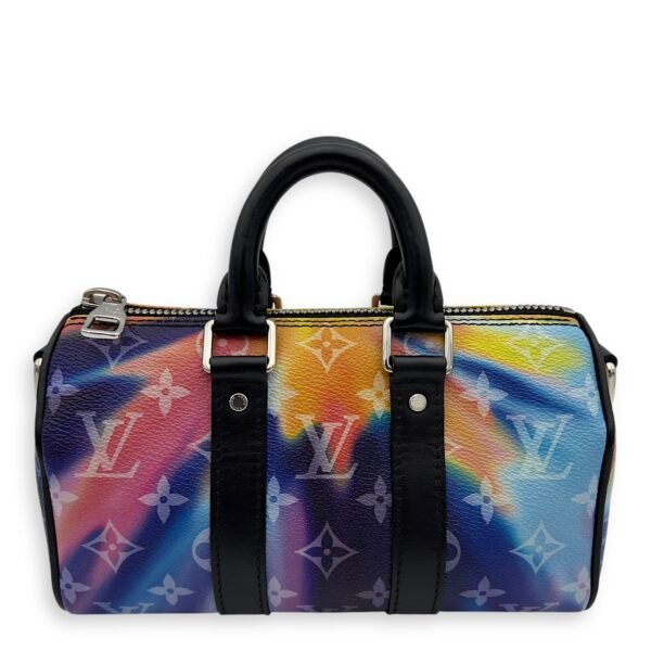 Keepall Crossbody Bag  Black in Coated Canvas , Silver Hardware
