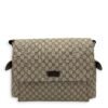 GG Supreme Diaper Bag Brown in Coated Canvas, Gold hardware