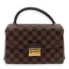 Croisette Top Handle Bag BB Brown in Coated Canvas, Gold hardware