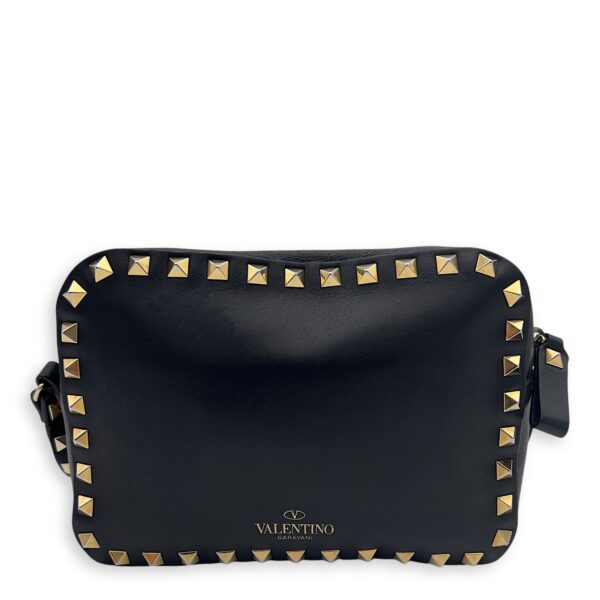 Studs Crossbody Bag Black in Calfskin, Gold hardware