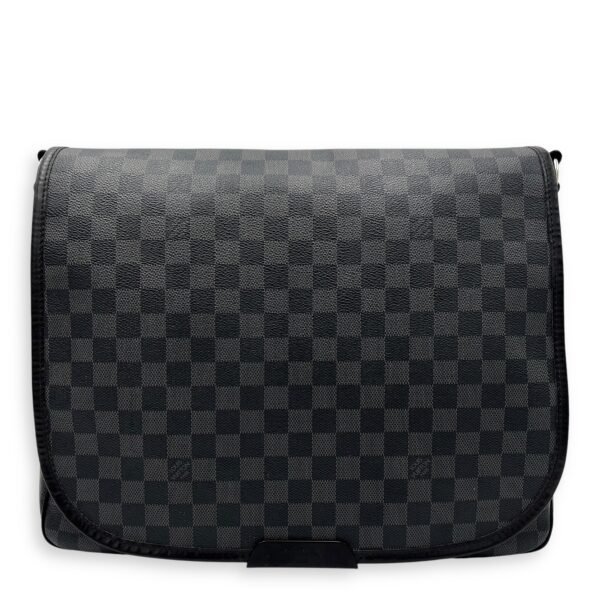 Daniel Messenger MM Graphite in Coated Canvas, Silver hardware