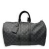 Keepall Bandouliere 45 Monogram Eclipse Duffle Bag in Coated Canvas, Silver hardware