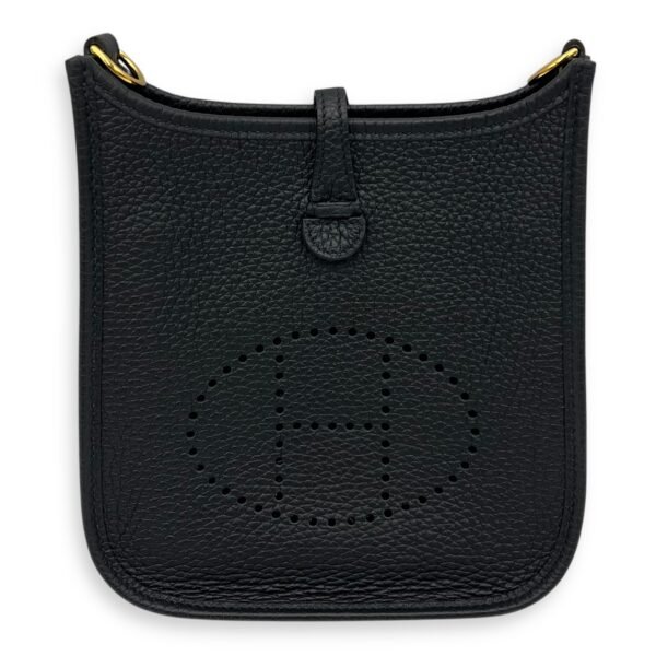 Evelyne TPM Noir Crossbody Bag in Clemence, Gold hardware