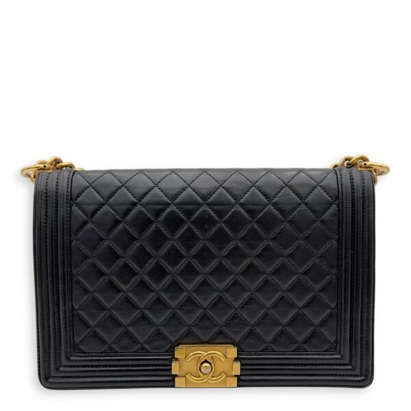 Boy Large Shoulder bag in Lambskin, Gold Hardware