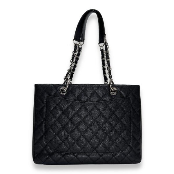 GST Black Shoulder Bag in Caviar Leather, Silver hardware - Image 2