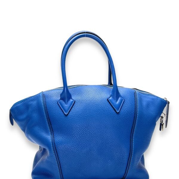 LockIt PM Blue Top Handle Bag in Calfskin, Gold hardware - Image 2