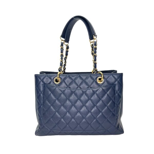 GST Medium Blue Tote Bag in Caviar Leather, Gold hardware - Image 2