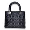 Lady Dior Medium Top handle bag in Lambskin, Silver Hardware - Image 2