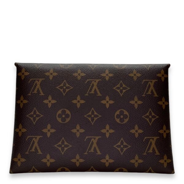 Kirigami Pouch Brown in Monogram Coated Canvas, Gold hardware - Image 2