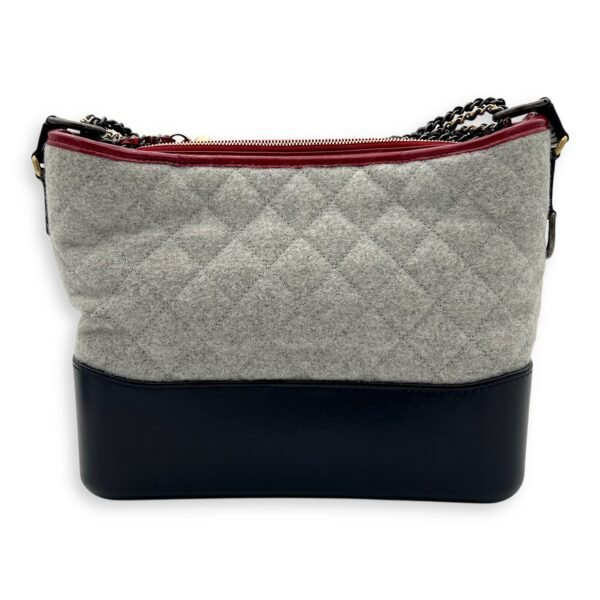Gabrielle Shoulder Bag Large White in Wool, Mixed hardware - Image 2