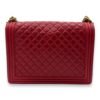 Boy Shoulder Bag Large Red in Calfskin, Gold hardware - Image 2