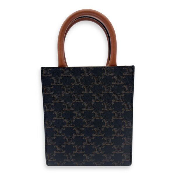 Cabas Triomphe Vertical Top Handle Bag Brown in Coated Canvas - Image 2