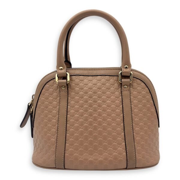 Dome Top Handle Bag Beige in Calfskin, Gold hardware - Image 2