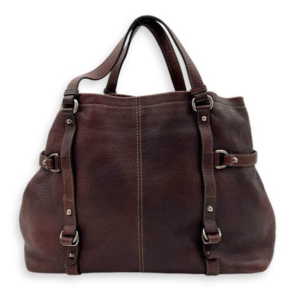 GG Tote Bag Brown in Calfskin, Silver hardware - Image 2