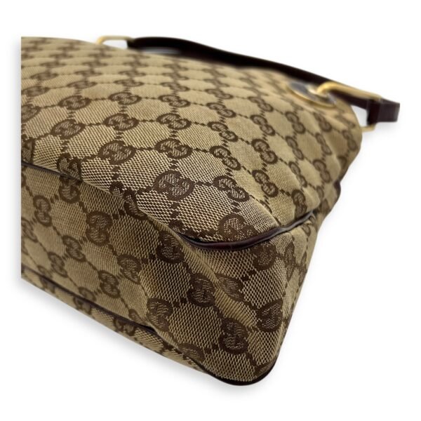 GG Shoulder Bag Brown in Canvas, Gold hardware - Image 11