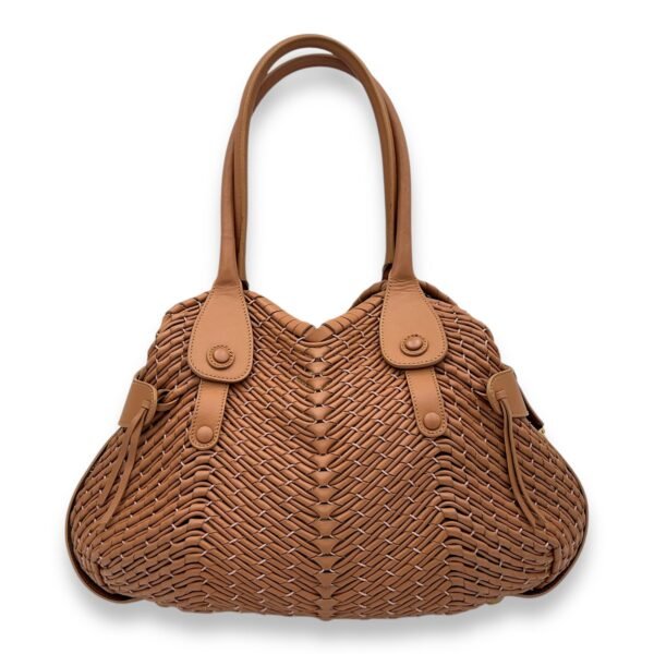 Gancine Shoulder Bag Mini Brown in Calfskin, Gold hardware - Image 2