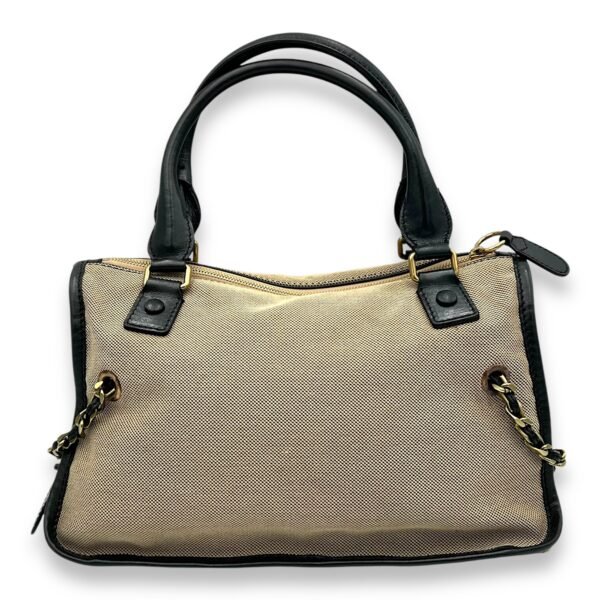 Haley Top Handle Bag Brown in Canvas, Gold hardware - Image 9