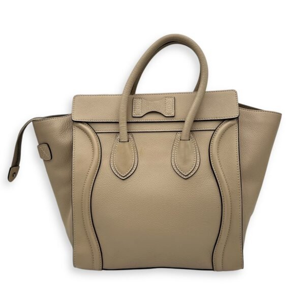 Luggage Mini Brown Top Handle Bag in Calfskin, Silver hardware - Image 2