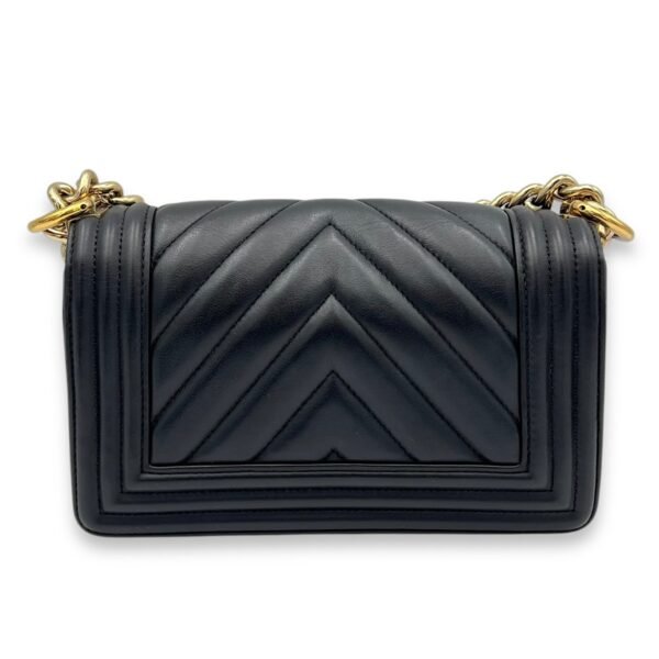 Boy Shoulder Bag Black in Calfskin, Gold hardware - Image 2