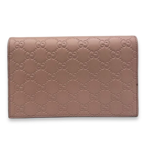 GG Bow Continental Pink Wallet On Chain in Guccissima Leather, Gold hardware - Image 2