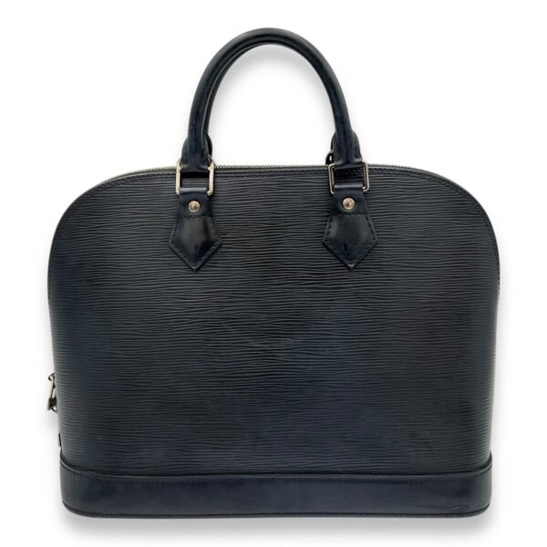 Alma PM Black Top Handle Bag in Epi Leather, Silver hardware - Image 2