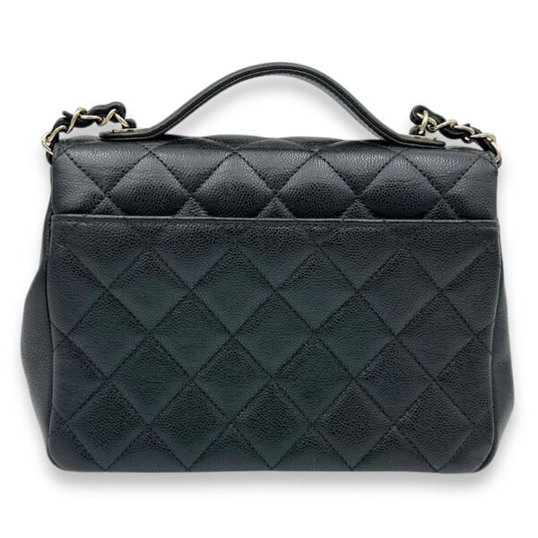 Business Affinity Medium Black Top Handle Bag in Caviar Leather, Gold hardware - Image 2