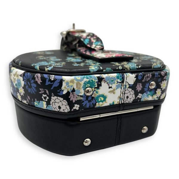 Floral Print Petite Boite Chapeau Multi-colour Crossbody Bag in Calfskin, Silver hardware - Image 7