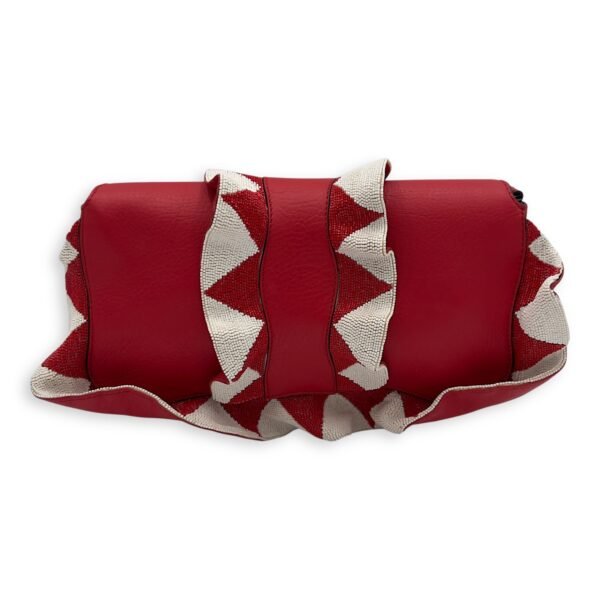 Baguette Shoulder Bag Red in Calfskin, Silver hardware - Image 2