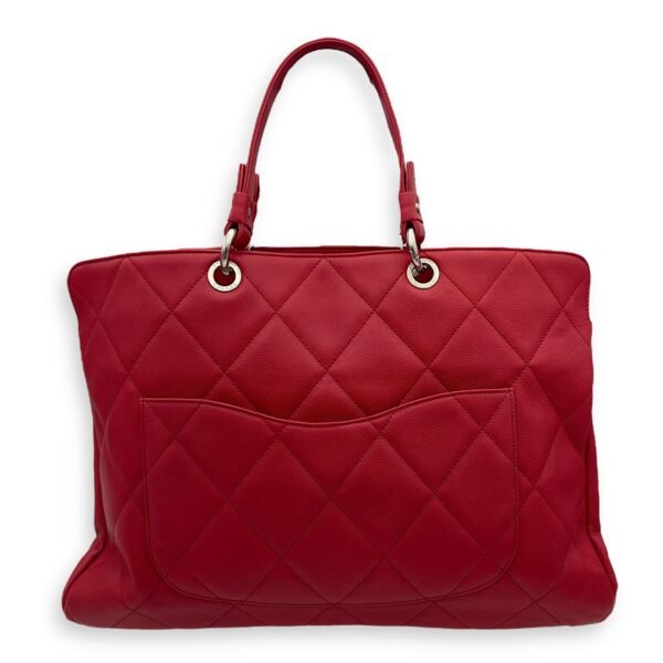 CC Tote Bag Red in Caviar Leather, Silver hardware - Image 2
