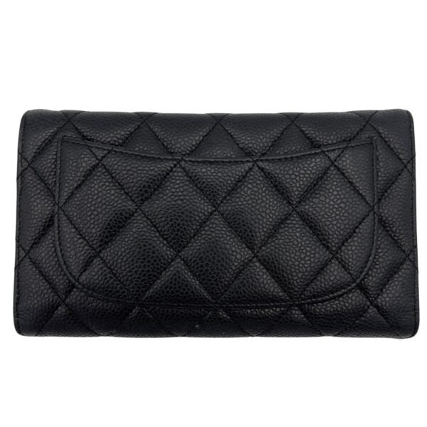 CC Wallet Black in Caviar Leather, Silver hardware - Image 2