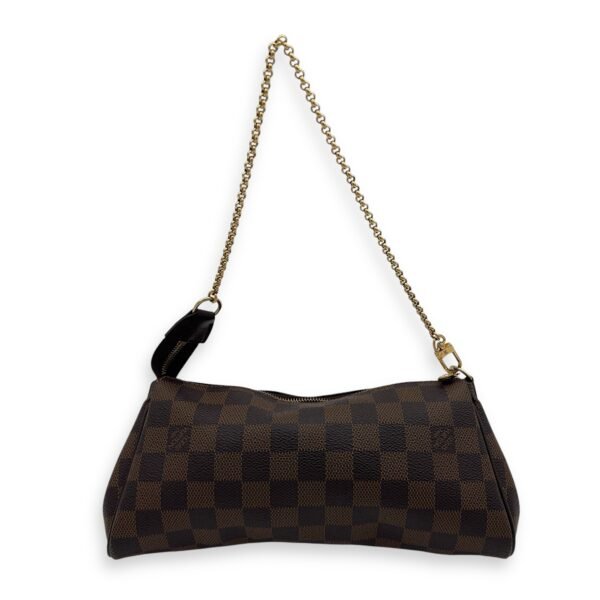 Eva Shoulder Bag Brown in Coated Canvas, Gold hardware - Image 2
