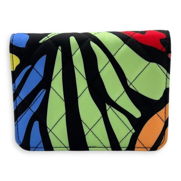 CC Floral Printed Mini Multi-colour Wallet On Chain in Fabric, Gold hardware - Image 2