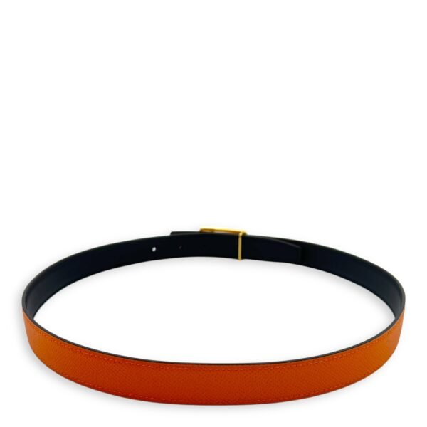 Calache reversible 85 Orange Belt in Epsom, Gold hardware - Image 2