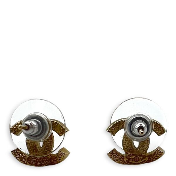 CC Earrings Gold in Crystal, Gold hardware - Image 2