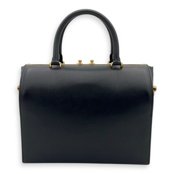 boston Top Handle Bag Black in Calfskin, Gold hardware - Image 2