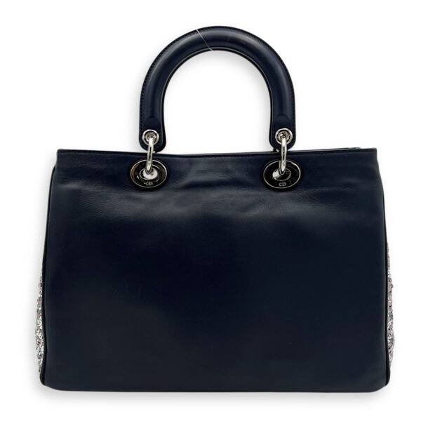 Diorissimo Blue Top Handle Bag in Calfskin, Silver hardware - Image 2