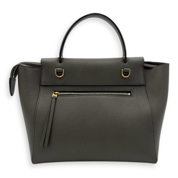 Belt Bag Top Handle Bag Micro Grey in Calfskin, Gold hardware - Image 2